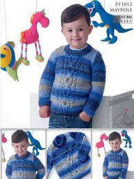 Maypole EY112 Cabled Pullover Pattern - Mad Knitter's Yarn
