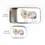 Floral Sheep Stitch Marker Storage Tin