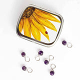 Sunflower Stitch Marker Tin