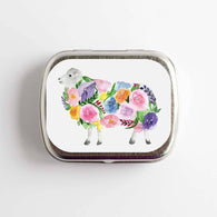 Floral Sheep Stitch Marker Storage Tin