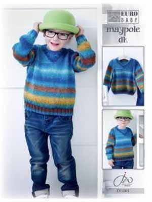 Euro Baby Maypole DK Boy's V-Neck Sweater Pattern - Mad Knitter's Yarn