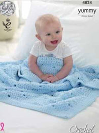 King Cole Crochet Baby Blanckets Pattern #4824