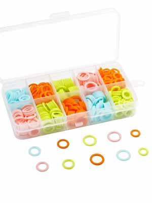Round Plastic Stitch Markers in case 120 count - Mad Knitter's Yarn